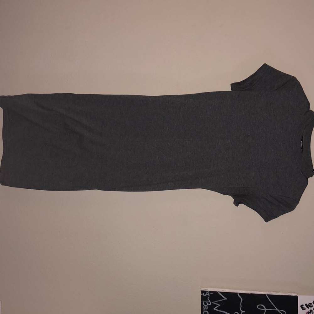 tight, grey long dress